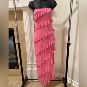 Elegant Pink Ruffle Dress